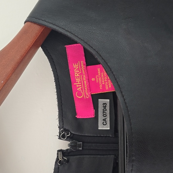 Leather-look A line dress - Picture 2 of 7